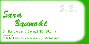 sara baumohl business card